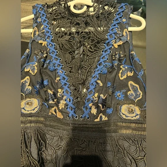 Self Portrait Clementine embroidered guipure lace dress